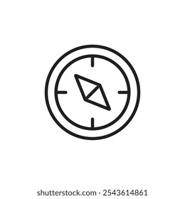 Compass icon Flat line illustration