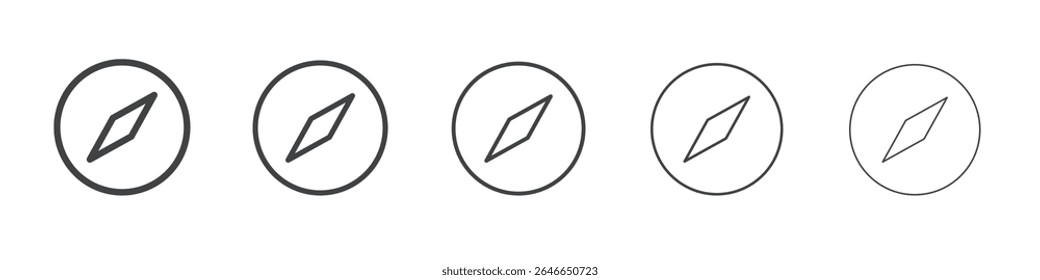 Compass icon flat simple outline logo