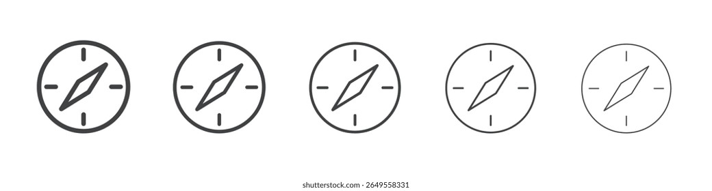 Compass icon flat simple outline logo