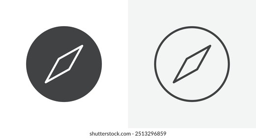 Compass icon flat and simple set design