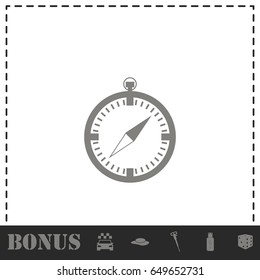Compass icon flat. Simple vector symbol and bonus icon