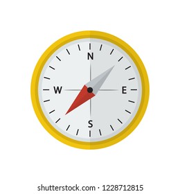 compass icon in flat style isolated vector illustration on white transparent background