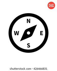 Compass Icon Flat Style Isolated Vector Illustration