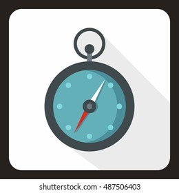 Compass icon in flat style with long shadow. Search directions symbol vector illustration