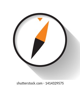 Compass icon in flat style, nautical tool on white background. Vector design element for you business project