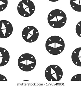 Compass icon in flat style. Navigation equipment vector illustration on white isolated background. Journey direction seamless pattern business concept.