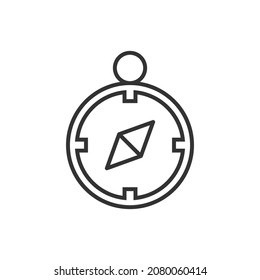 Compass icon in flat style. Navigation equipment vector illustration on white isolated background. Journey direction business concept.