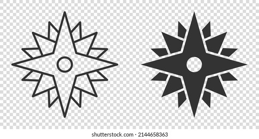 Compass icon in flat style. Navigation equipment vector illustration on white isolated background. Journey direction business concept.