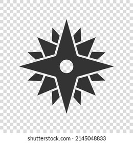 Compass icon in flat style. Navigation equipment vector illustration on white isolated background. Journey direction business concept.