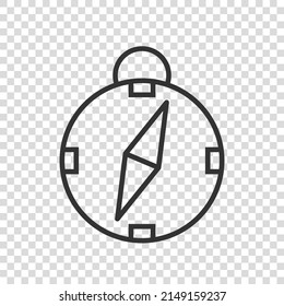 Compass icon in flat style. Navigation equipment vector illustration on white isolated background. Journey direction business concept.