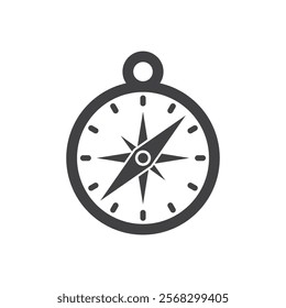 Compass icon in flat style. Navigation equipment vector illustration on isolated background. Geographical position sign business concept.