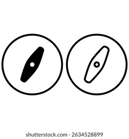 compass icon, flat style pictogram icon for ui or ux mobile app, vector illustration logo symbol design, isolated on white