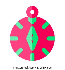 COMPASS icon flat style pink green