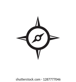 Compass Icon In Flat Style Vector Icon For Apps, UI, Websites. Black Icon Vector Illustration.