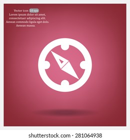 Compass Icon in the flat style. vector