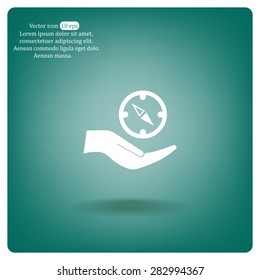 Compass Icon in the flat style. vector