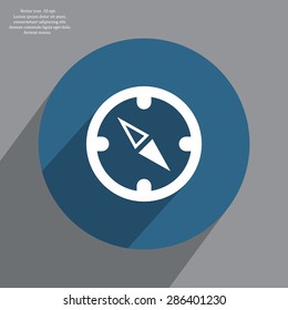 Compass Icon in the flat style. vector