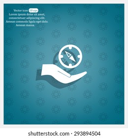 Compass Icon in the flat style. vector