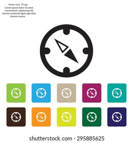 Compass Icon in the flat style. vector