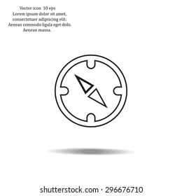 Compass Icon in the flat style. vector