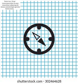 Compass Icon in the flat style. vector