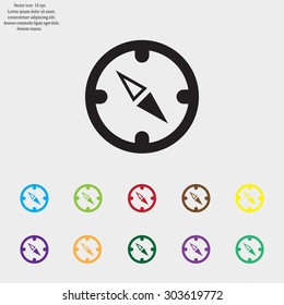 Compass Icon in the flat style. vector