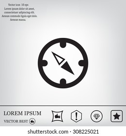 Compass Icon in the flat style. vector