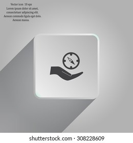 Compass Icon in the flat style. vector