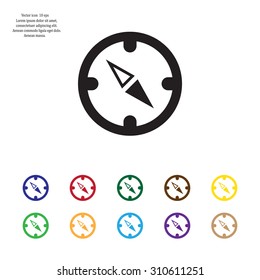 Compass Icon in the flat style. vector