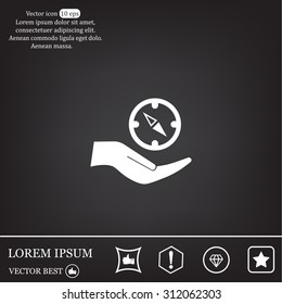 Compass Icon in the flat style. vector