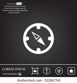 Compass Icon in the flat style. vector