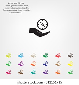 Compass Icon in the flat style. vector