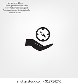 Compass Icon in the flat style. vector