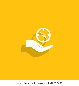 Compass Icon in the flat style. vector