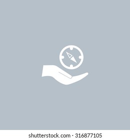 Compass Icon in the flat style. vector