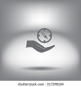 Compass Icon in the flat style. vector