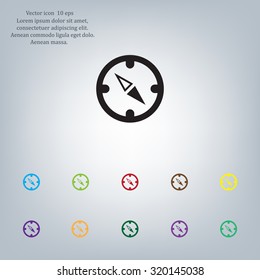 Compass Icon in the flat style. vector
