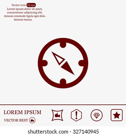 Compass Icon in the flat style. vector