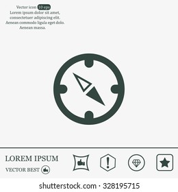 Compass Icon in the flat style. vector