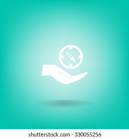 Compass Icon in the flat style. vector