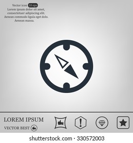 Compass Icon in the flat style. vector