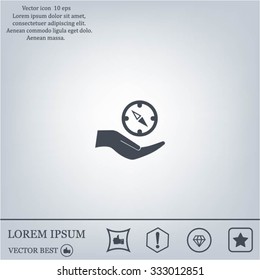 Compass Icon in the flat style. vector