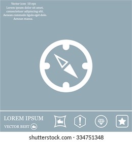 Compass Icon in the flat style. vector