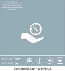 Compass Icon in the flat style. vector