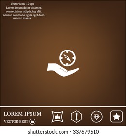 Compass Icon in the flat style. vector