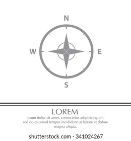 Compass Icon in the flat style. vector