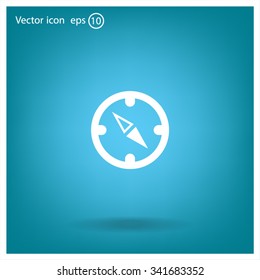 Compass Icon in the flat style. vector