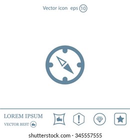 Compass Icon in the flat style. vector