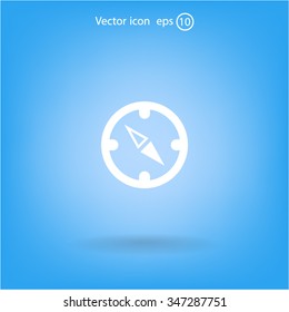 Compass Icon in the flat style. vector