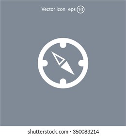 Compass Icon in the flat style. vector